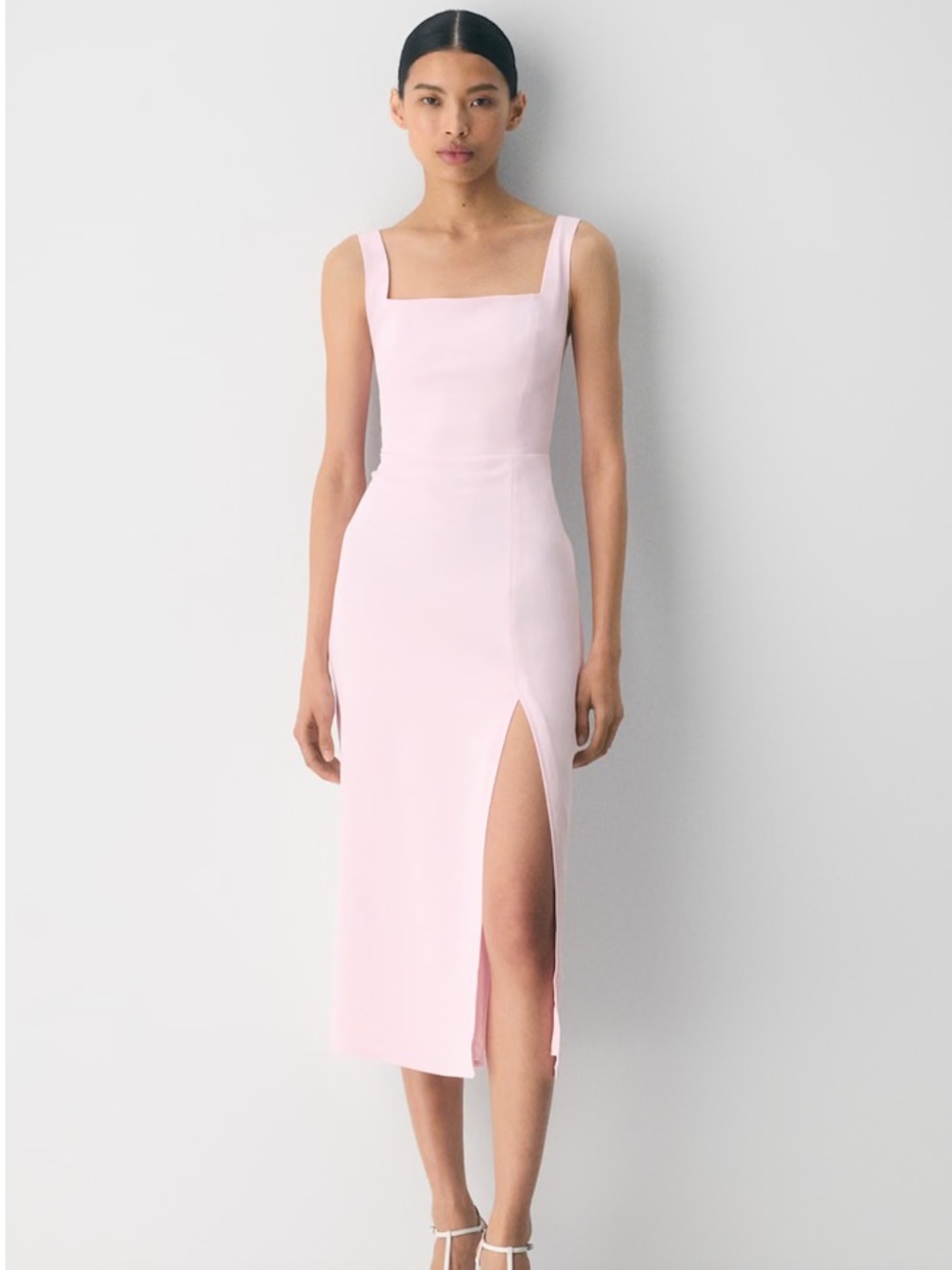 Aritzia Villa Pink 90s Slit Midi Dress